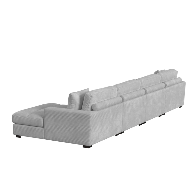 Picket House Furnishings Mesa Modular 4PC Sectional Set with RHF Chaise - Stone