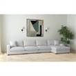 Picket House Furnishings Mesa Modular 4PC Sectional Set with RHF Chaise - Stone