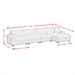 Picket House Furnishings Mesa Modular 4PC Sectional Set with RHF Chaise - Stone
