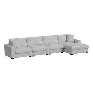 Picket House Furnishings Mesa Modular 4PC Sectional Set with RHF Chaise - Stone