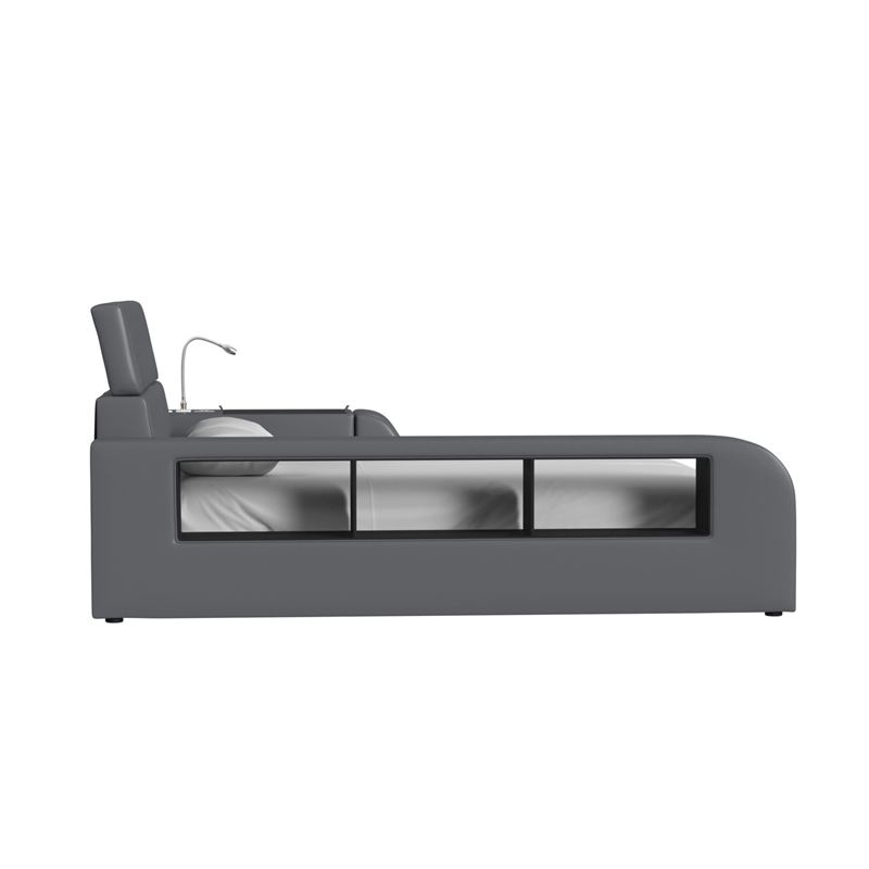 Picket House Furnishings Booker Side Bookcase in Gray PU