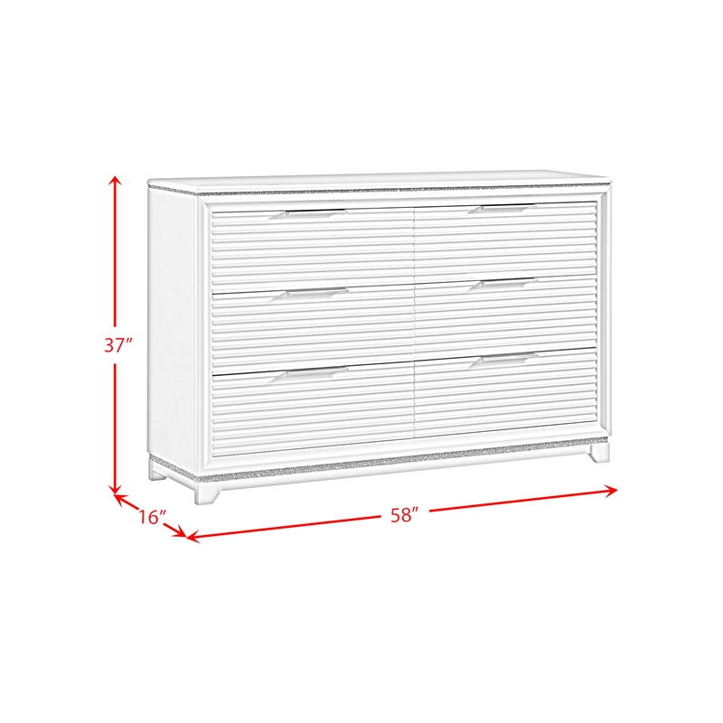 Picket House Furnishings Xena 6-Drawer Dresser in White