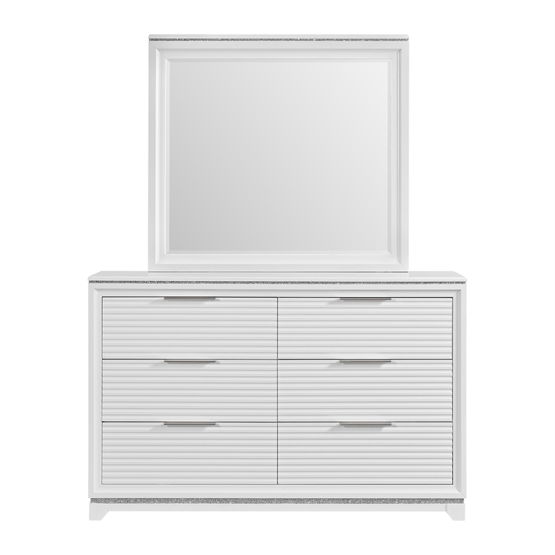 Picket House Furnishings Xena Dresser and Mirror Set in White