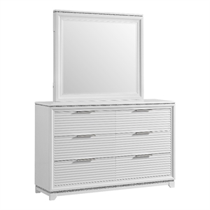 Picket House Furnishings Xena Dresser and Mirror Set in White