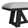 Picket House Furnishings Pinnacle Dining Bench with Light Gray Fabric - Charcoal