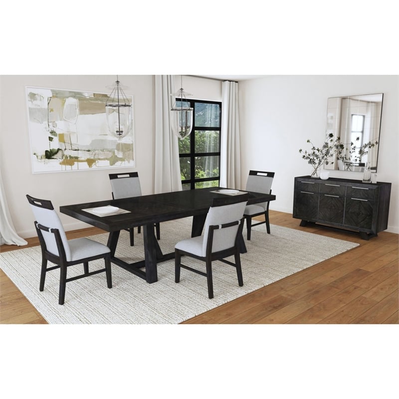 Picket House Furnishings Pinnacle 5PC Standard Height Dining Set in Charcoal