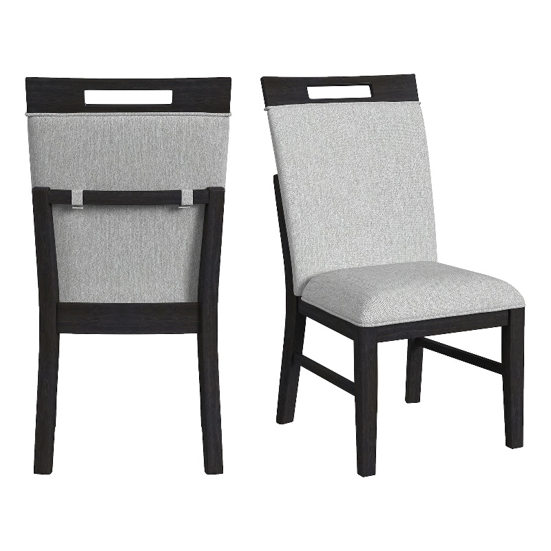 Picket House Furnishings Pinnacle Dining Side Chair Set in Charcoal