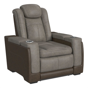 Picket House Furnishings Niven Power Motion Recliner in Rocky Gray/Brown