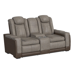Picket House Furnishings Niven Power Motion Loveseat in Rocky Gray/Brown