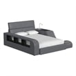 Picket House Furnishings Booker Full Transformer Bed with Electronic in Gray PU