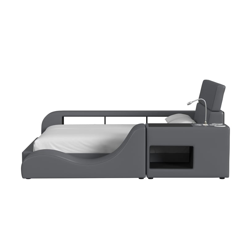 Picket House Furnishings Booker Lounge Chair in Gray PU