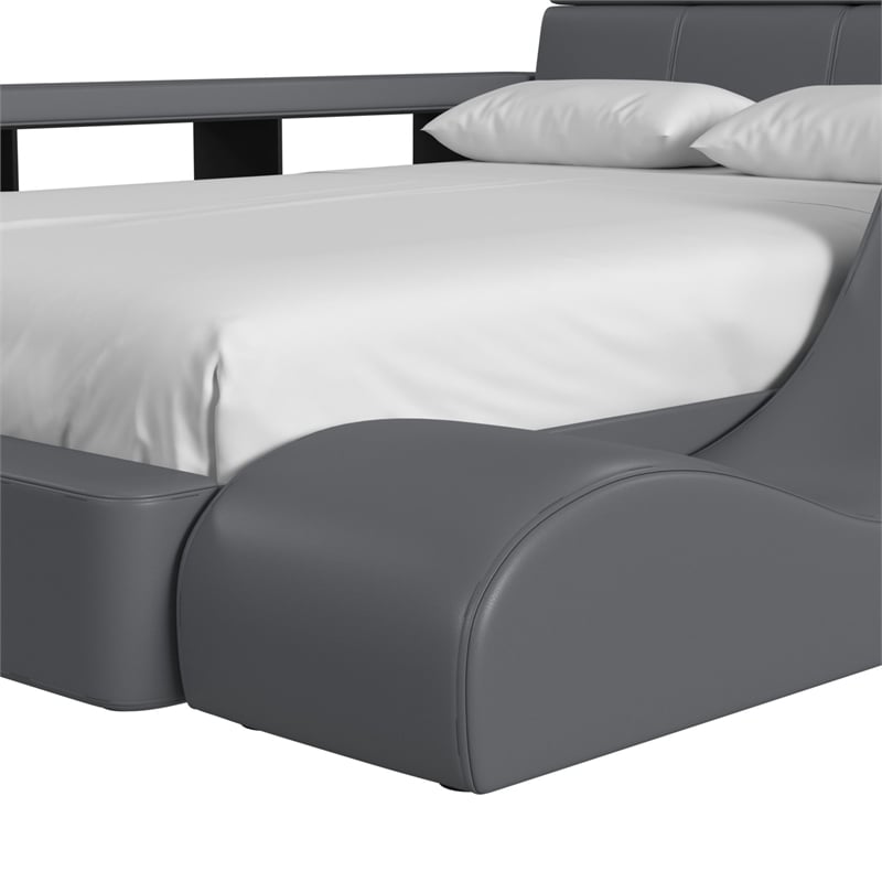 Picket House Furnishings Booker Lounge Chair in Gray PU