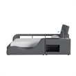 Picket House Furnishings Booker Nightstand with Electronic Features in Gray PU
