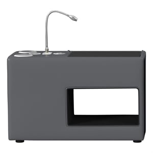 Picket House Furnishings Booker Nightstand with Electronic Features in Gray PU