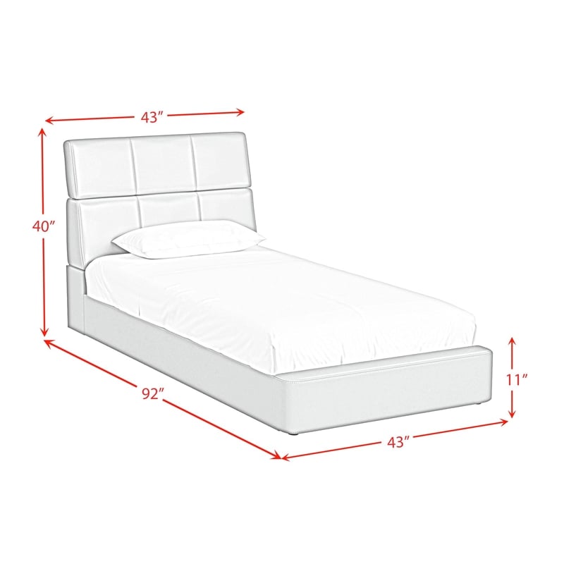 Picket House Furnishings Booker Twin Transformer Bed with Electronic in Gray PU