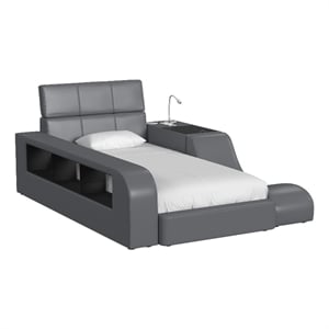 Picket House Furnishings Booker Twin Transformer Bed with Electronic in Gray PU