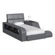 Picket House Furnishings Booker Twin Transformer Bed with Electronic in Gray PU