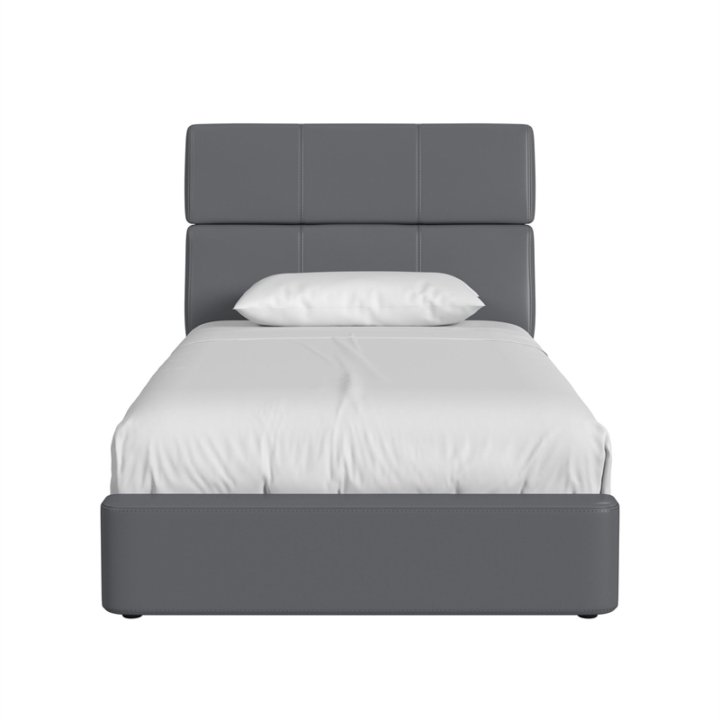 Picket House Furnishings Booker Twin Bed in Grey PU