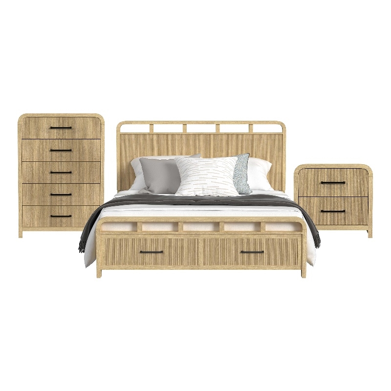 Picket House Furnishings Woodridge King Storage 3PC Bedroom Set in Natural