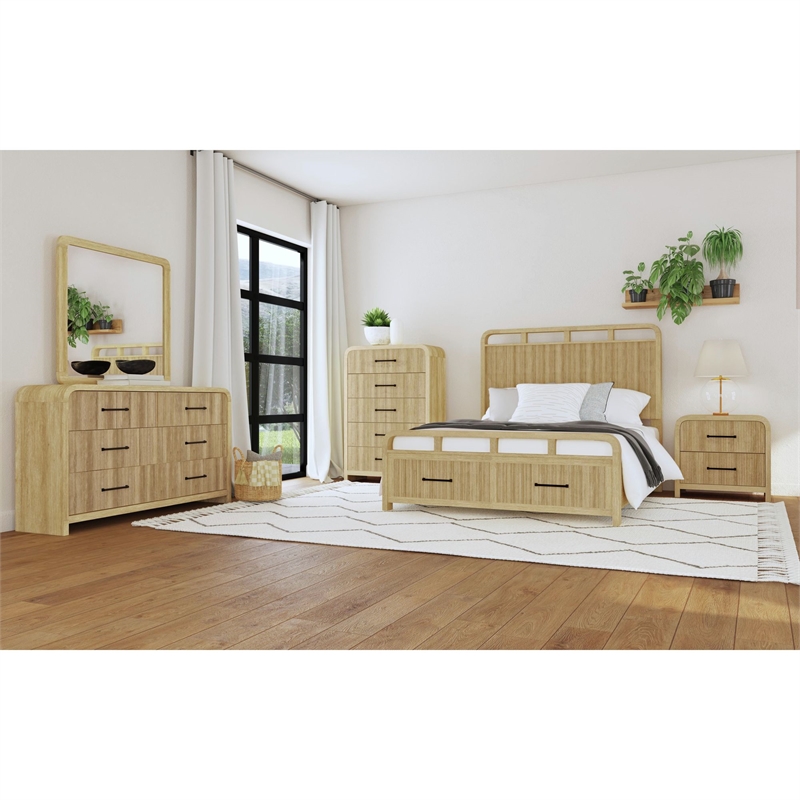 Picket House Furnishings Woodridge King Storage 5PC Bedroom Set in Natural