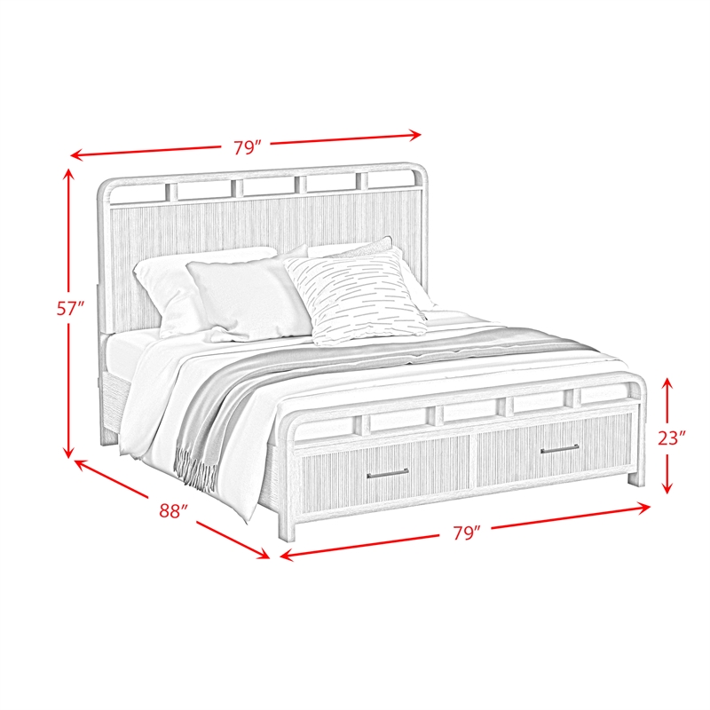 Picket House Furnishings Woodridge King Storage 5PC Bedroom Set in Natural