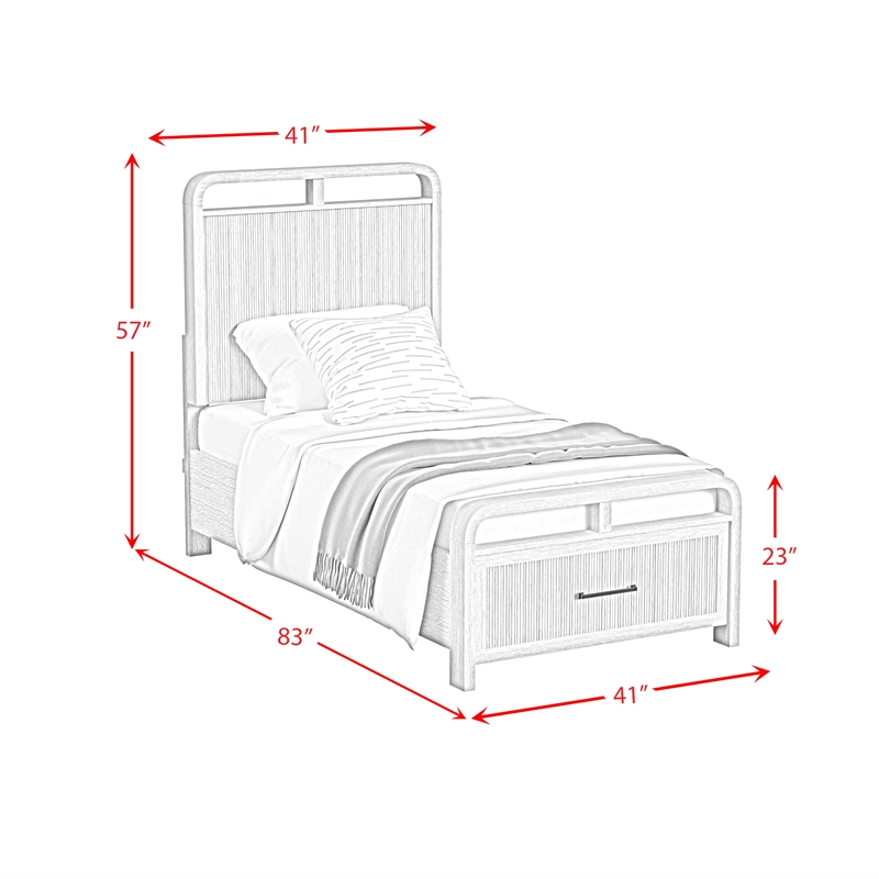 Picket House Furnishings Woodridge Twin Storage Bed in Natural