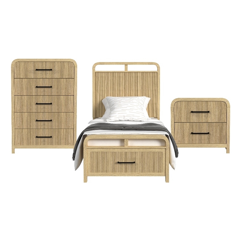 Picket House Furnishings Woodridge Twin Storage 3PC Bedroom Set in Natural