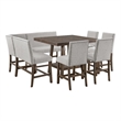 Picket House Furnishings Hester 8PC Counter Height Dining Set in Brown