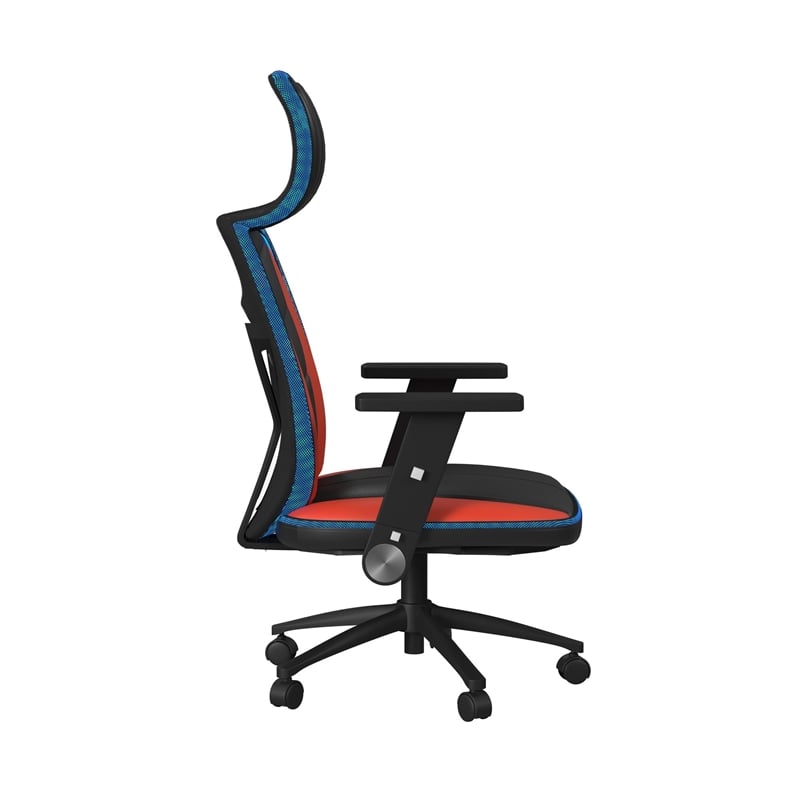 Picket House Furnishings Salzburg Gaming Chair with LED and Speaker in Red