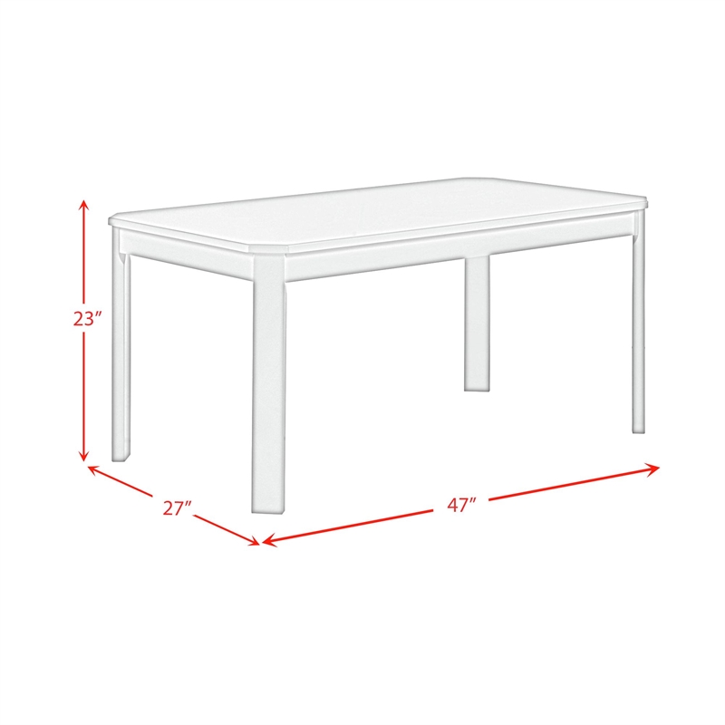 Picket House Furnishings Daniel 5PC Dining Set with Table and 4 Chairs in White