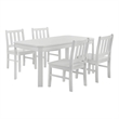Picket House Furnishings Daniel 5PC Dining Set with Table and 4 Chairs in White