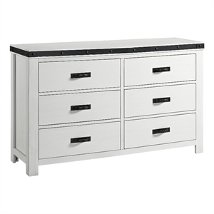 picket house furnishings montauk youth 6-drawer dresser in white