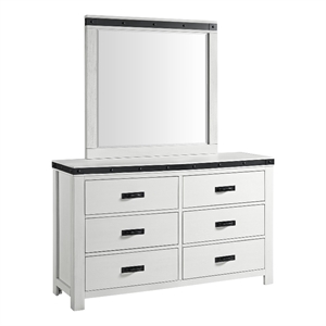 picket house furnishings montauk youth dresser and mirror set in white