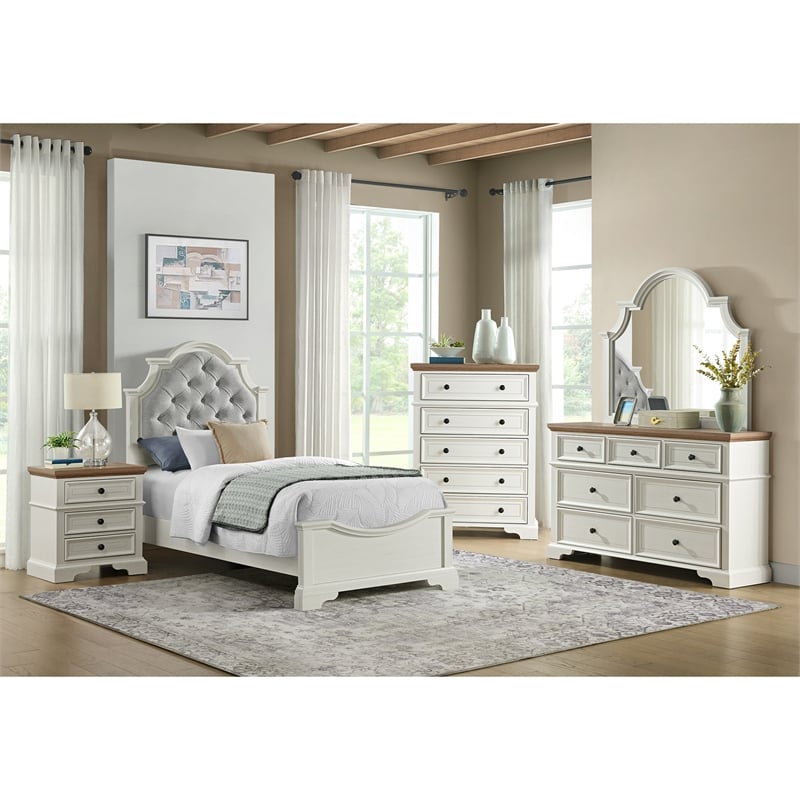 Picket House Furnishings Ulysses Youth 7-Drawer Dresser in Brown and White