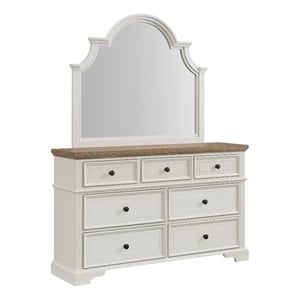 picket house furnishings ulysses youth dresser and mirror set in brown and white