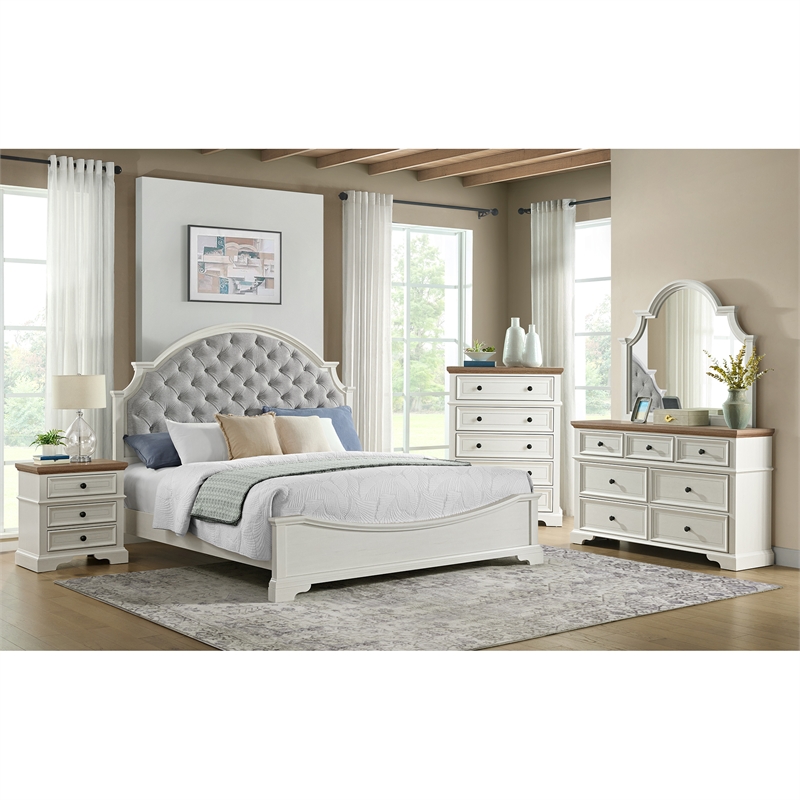 Picket House Furnishings Ulysses Youth Full UPH 5PC Bedroom Set in White