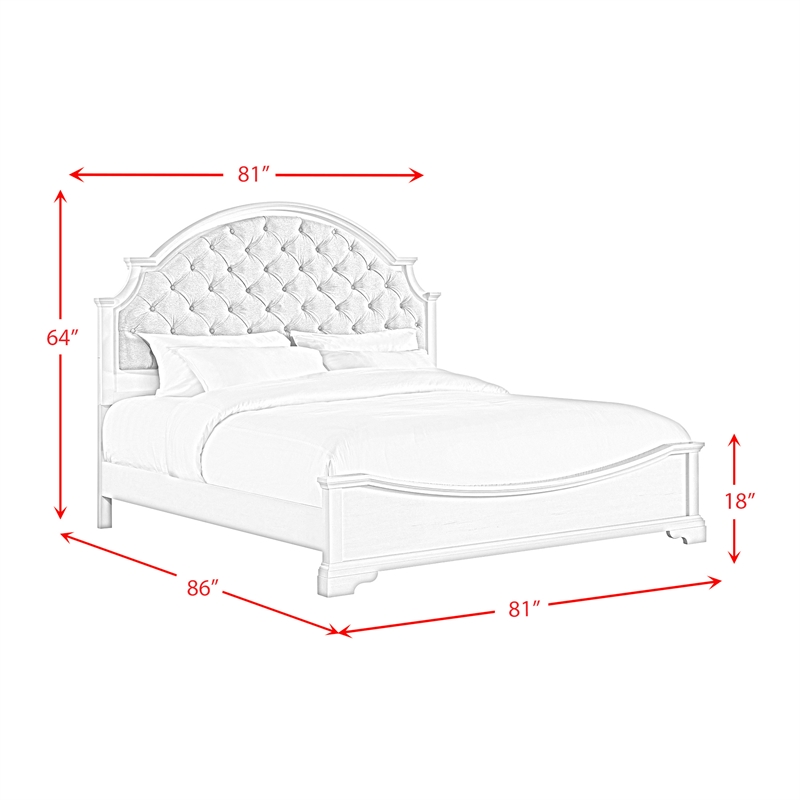 Picket House Furnishings Ulysses Youth King UPH 3PC Bedroom Set in White