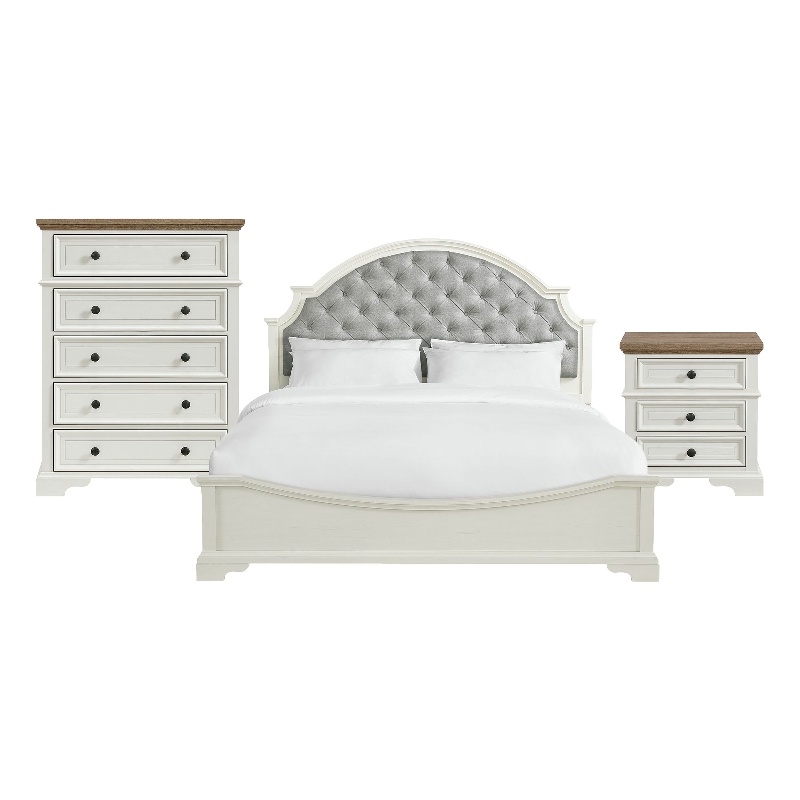 Picket House Furnishings Ulysses Youth King UPH 3PC Bedroom Set in White