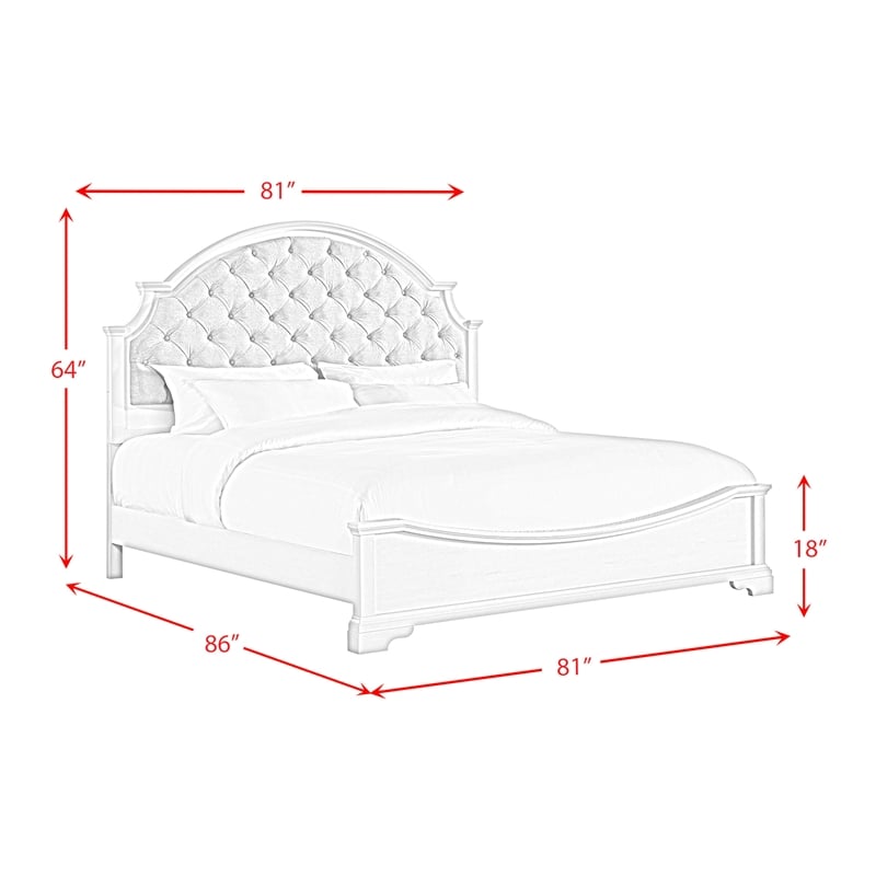 Picket House Furnishings Ulysses Youth King UPH 5PC Bedroom Set in White