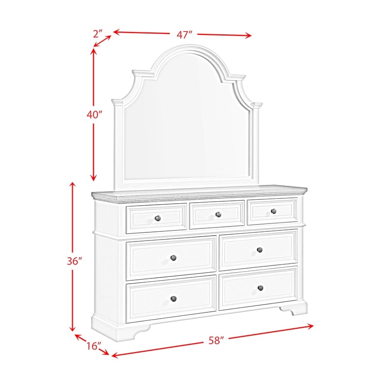 Picket House Furnishings Ulysses Youth King UPH 5PC Bedroom Set in White