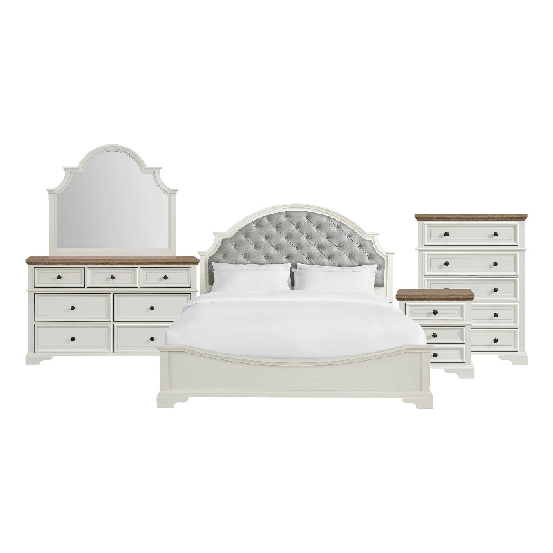 Picket House Furnishings Ulysses Youth King UPH 5PC Bedroom Set in White