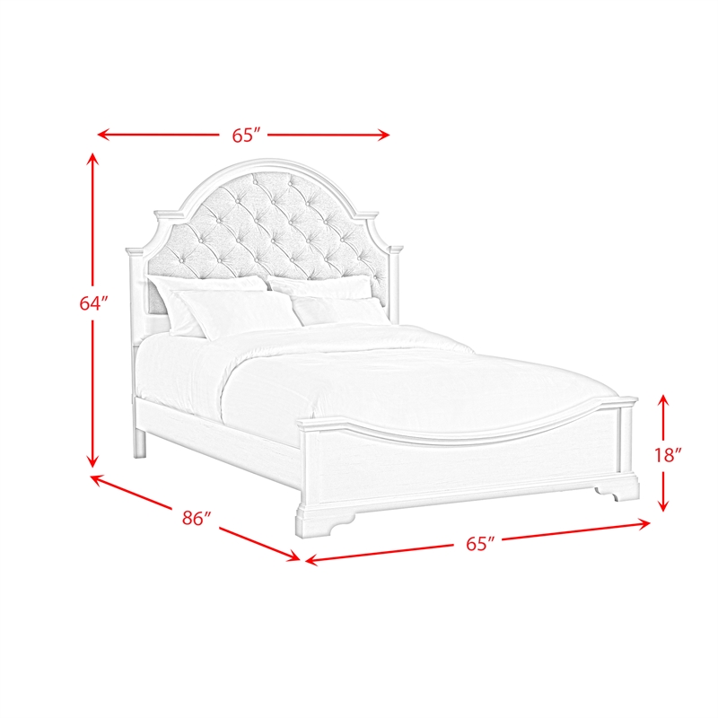 Picket House Furnishings Ulysses Youth Queen UPH 3PC Bedroom Set in White