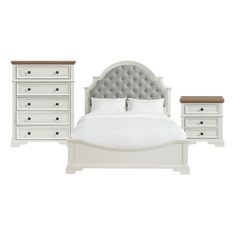 Picket House Furnishings Ulysses Youth Queen UPH 3PC Bedroom Set in White