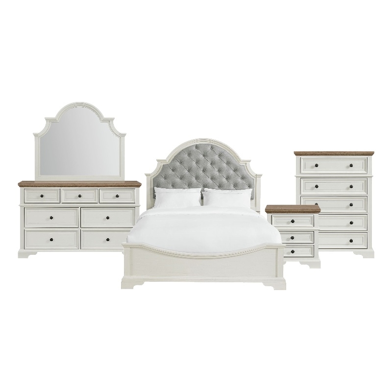 Picket House Furnishings Ulysses Youth Queen UPH 5PC Bedroom Set in White