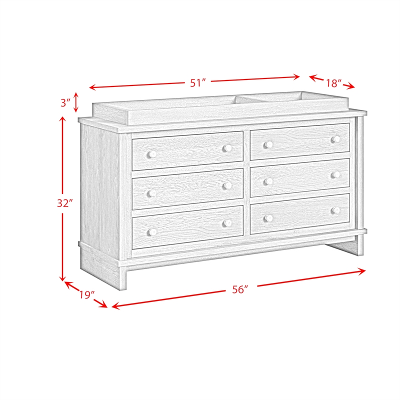 Picket House Furnishings Cassian Dresser and Topper in Oak