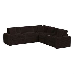 picket house furnishings serafina 6pc sectional set in masis espresso