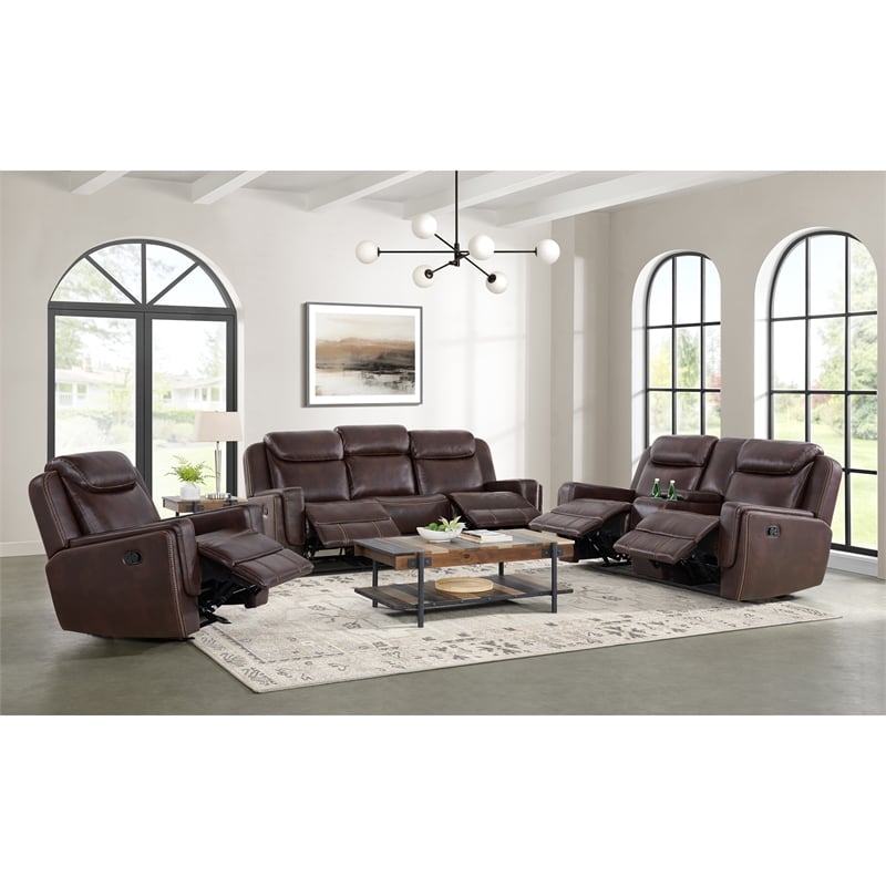 Picket House Furnishings Lynx 3PC Living Room Set in Neono Brown