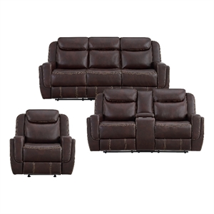 picket house furnishings lynx 3pc living room set in neono brown