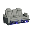Picket House Furnishings Niven Power Motion Loveseat in Rocky Cement/Charcoal