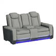 Picket House Furnishings Niven Power Motion Loveseat in Rocky Cement/Charcoal